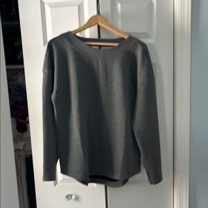 T by Talbots Texh waffle knot open back pullover